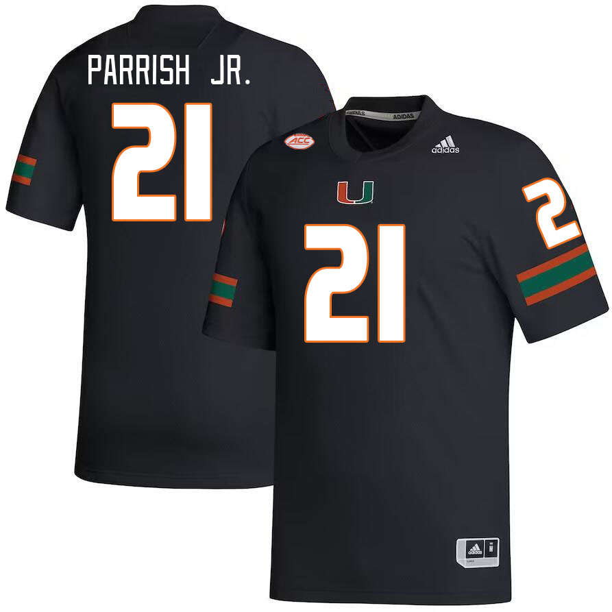 Men #21 Henry Parrish Jr. Miami Hurricanes College Football Jerseys Stitched-Black